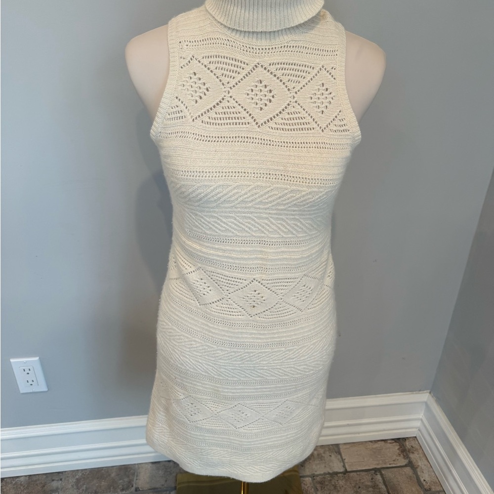 Ralph Lauren Cream Knit Over Knee Dress